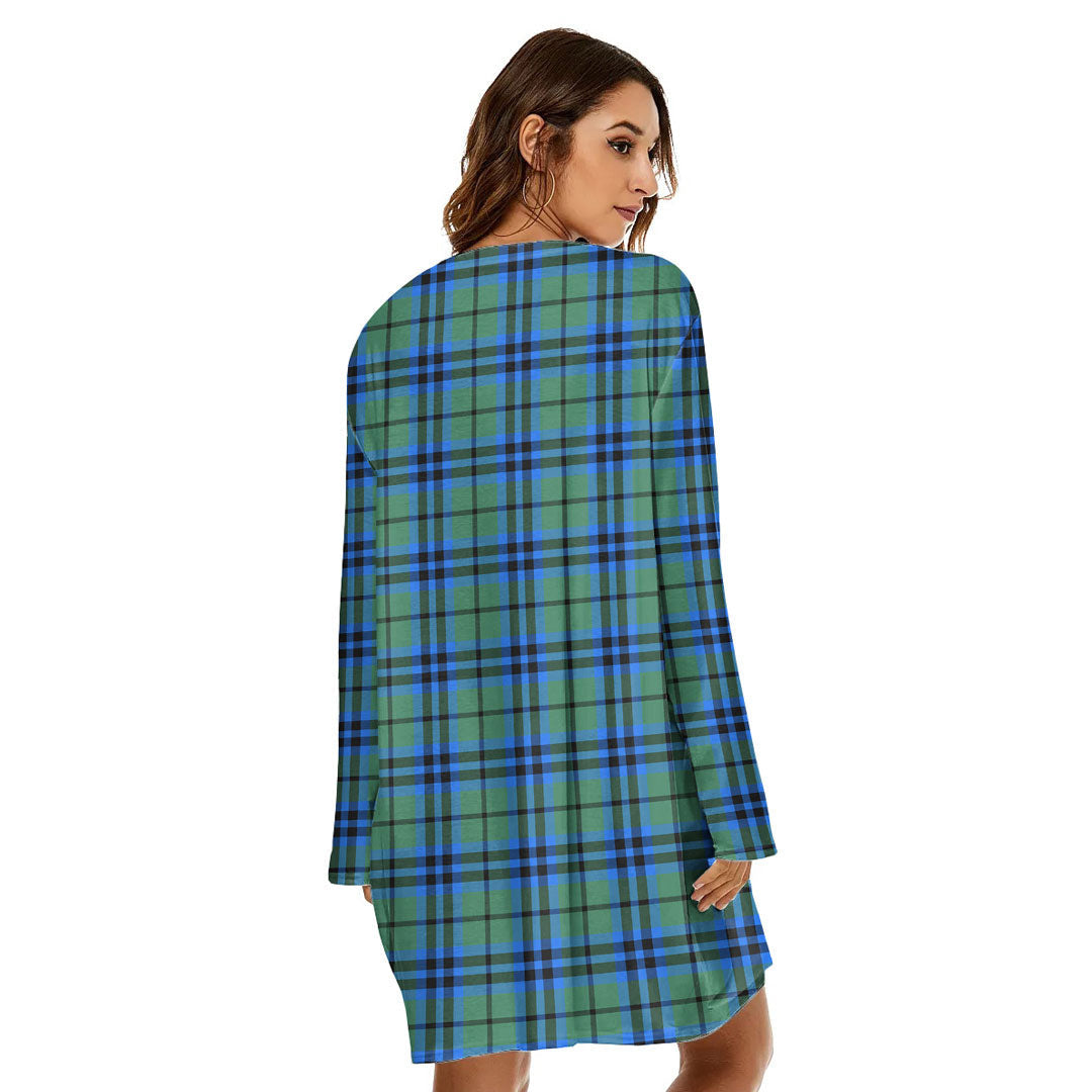 Falconer Tartan Plaid Loose Crew Neck Dress