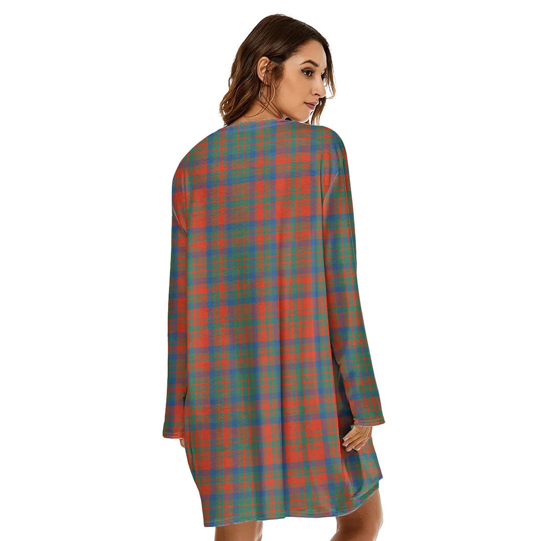 Matheson Ancient Tartan Plaid Loose Crew Neck Dress