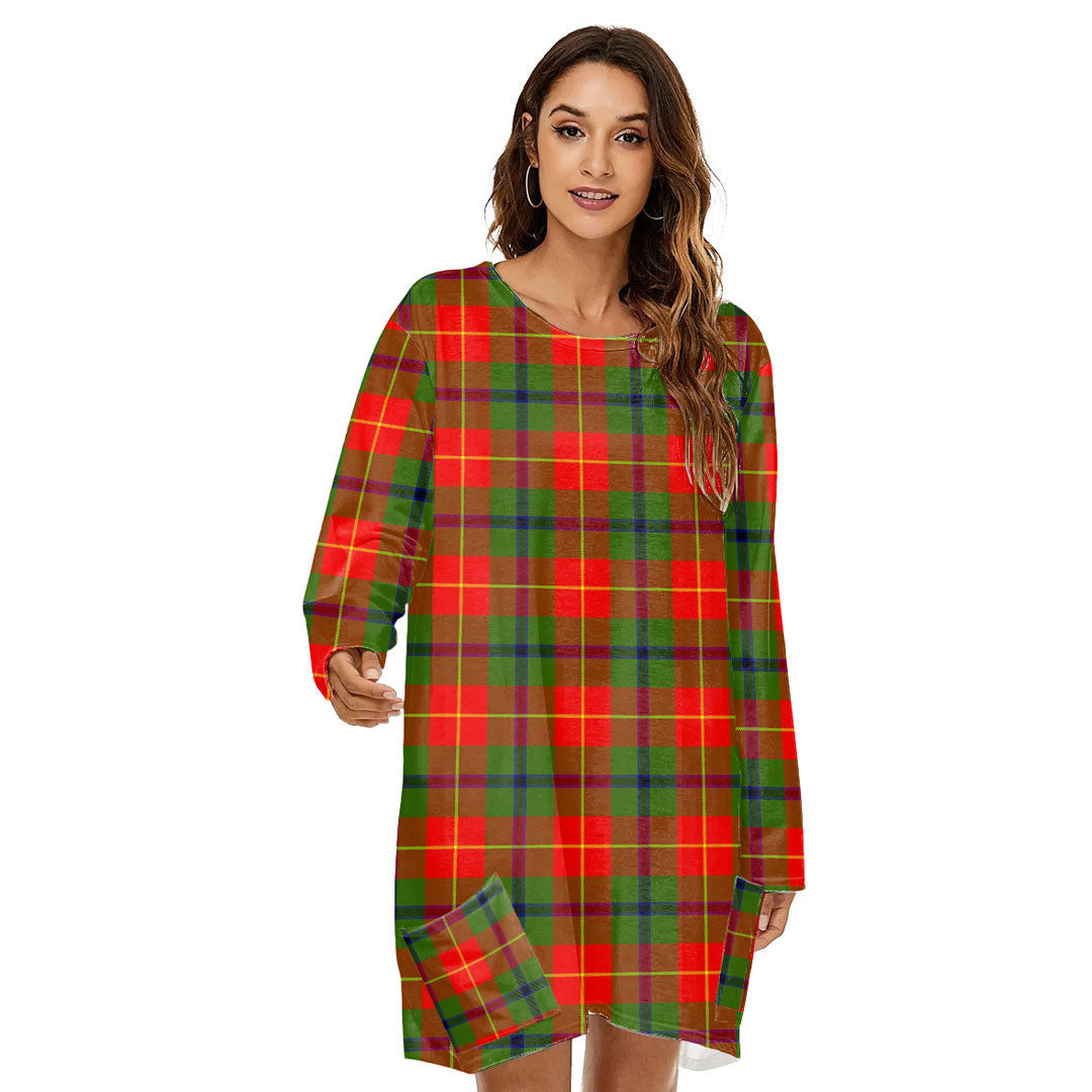 Turnbull Dress Tartan Plaid Loose Crew Neck Dress