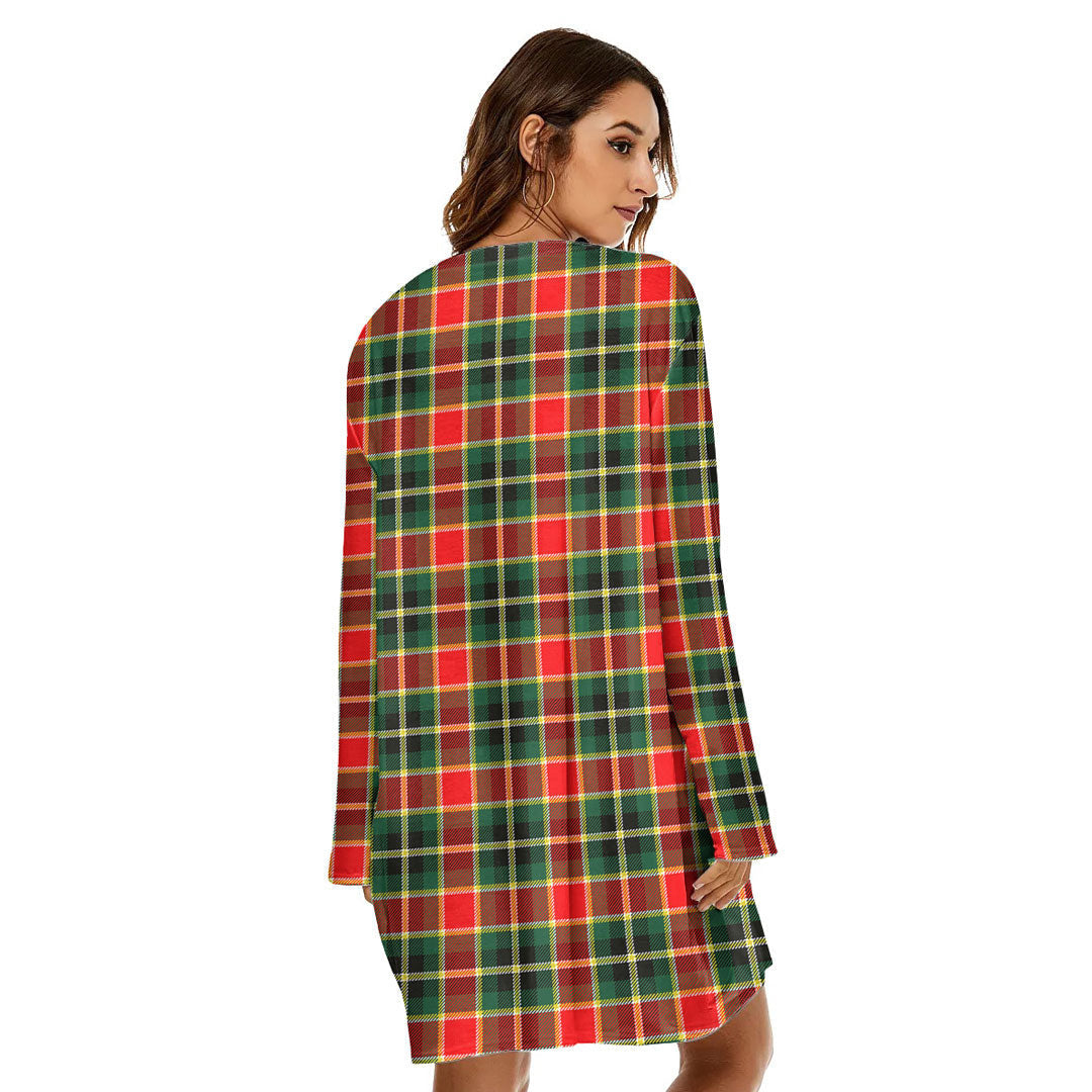 MacLachlan Hunting Modern Tartan Plaid Loose Crew Neck Dress