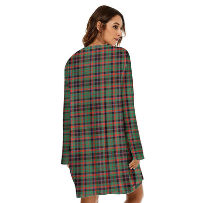 Cumming Hunting Ancient Tartan Plaid Loose Crew Neck Dress