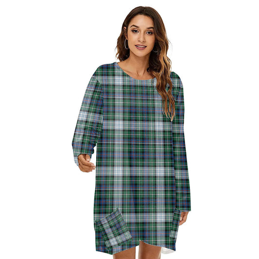 MacKenzie Dress Ancient Tartan Plaid Loose Crew Neck Dress