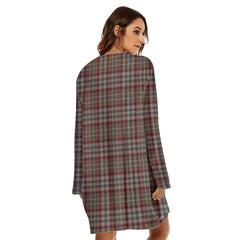 Nicolson Hunting Weathered Tartan Plaid Loose Crew Neck Dress