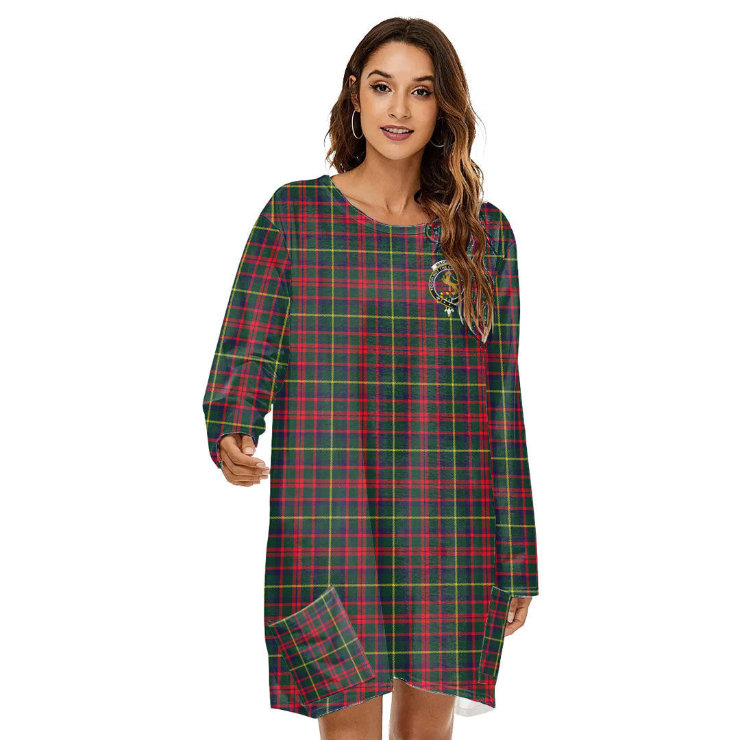 MacKintosh Hunting Modern Tartan Crest Loose Crew Neck Dress