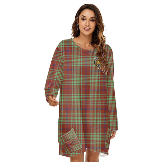 MacGillivray Hunting Ancient Tartan Crest Loose Crew Neck Dress