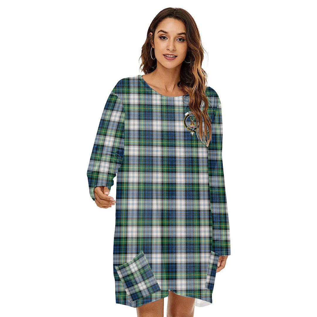 Gordon Dress Ancient Tartan Crest Loose Crew Neck Dress