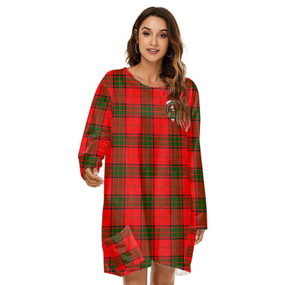 Adair Tartan Crest Loose Crew Neck Dress