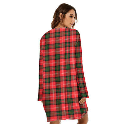 Nesbitt Modern Tartan Crest Loose Crew Neck Dress