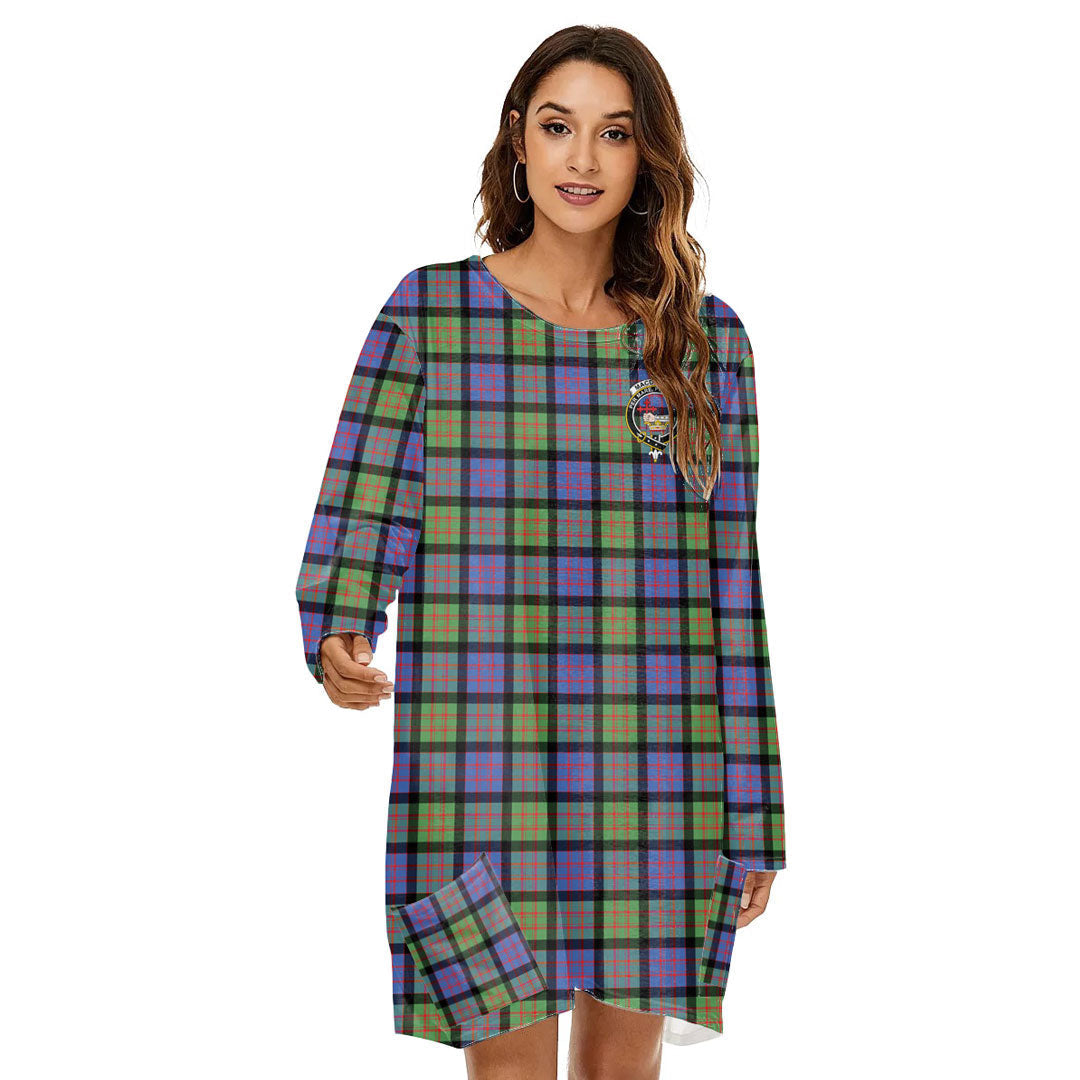 MacDonald Ancient Tartan Crest Loose Crew Neck Dress