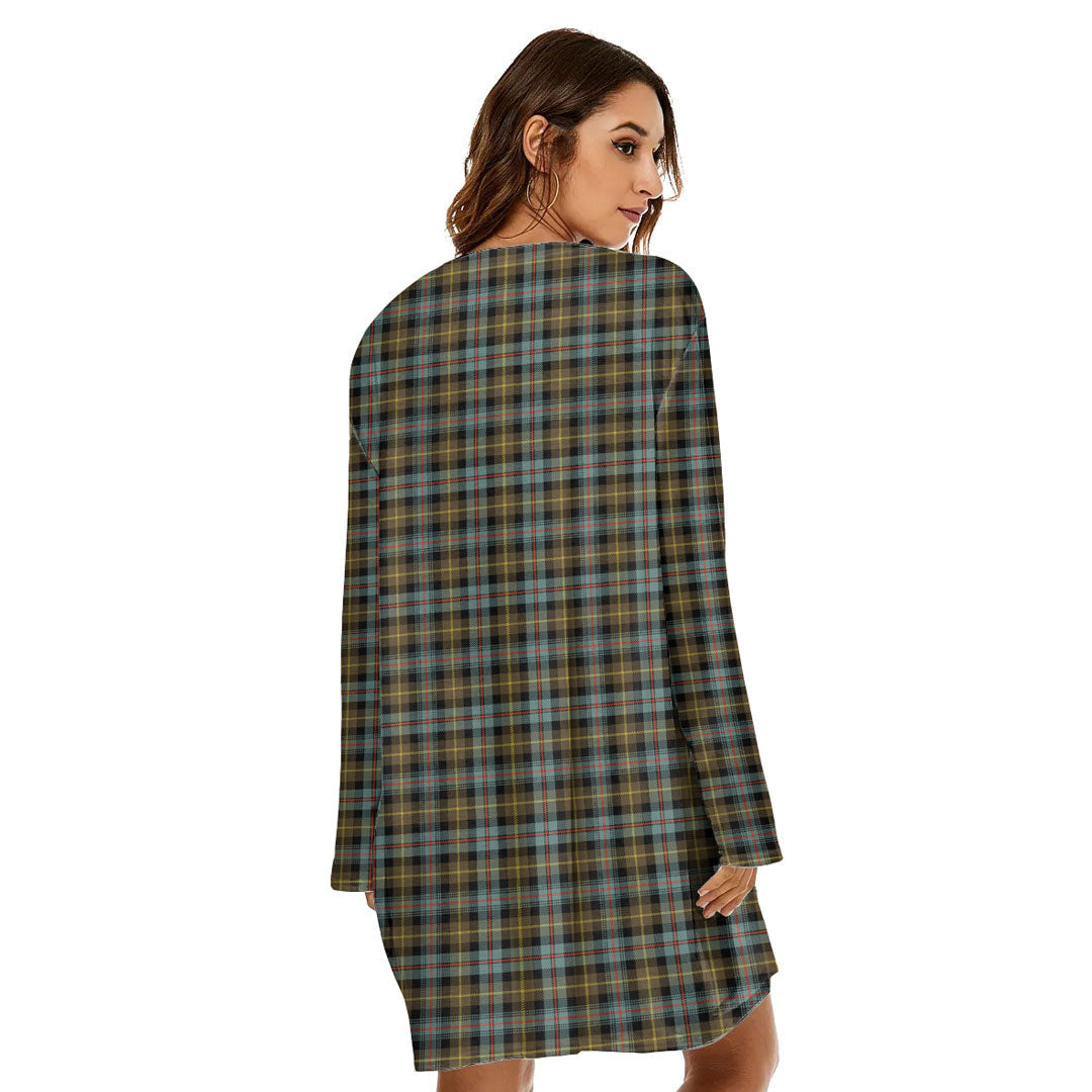 Farquharson Weathered Tartan Crest Loose Crew Neck Dress