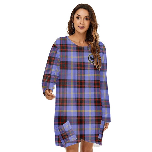 Rutherford Tartan Crest Loose Crew Neck Dress