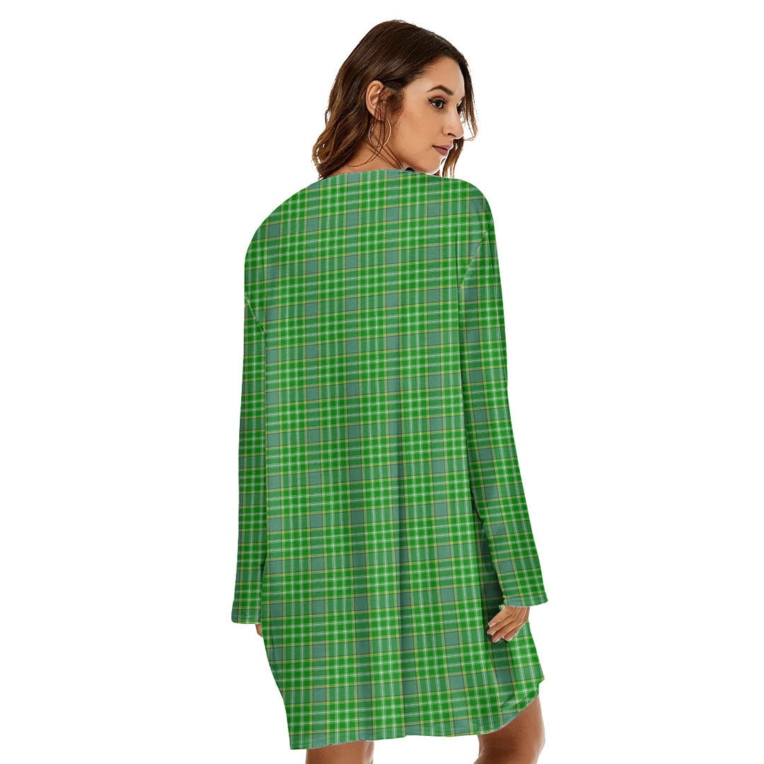 Currie Tartan Crest Loose Crew Neck Dress