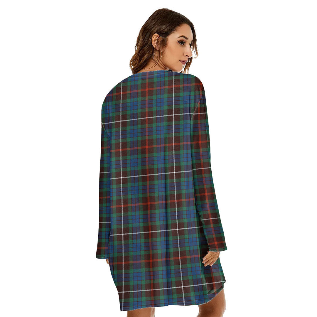Fraser Hunting Ancient Tartan Crest Loose Crew Neck Dress