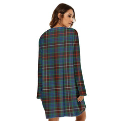 Fraser Hunting Ancient Tartan Crest Loose Crew Neck Dress