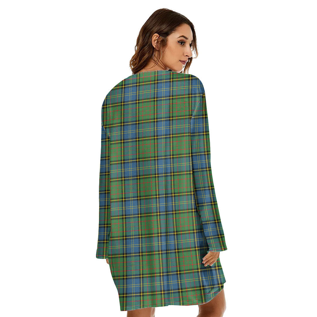 MacMillan Hunting Ancient Tartan Crest Loose Crew Neck Dress