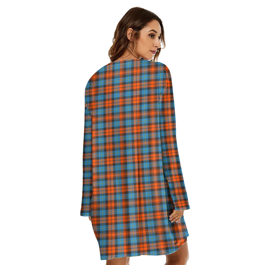 MacLachlan Ancient Tartan Crest Loose Crew Neck Dress