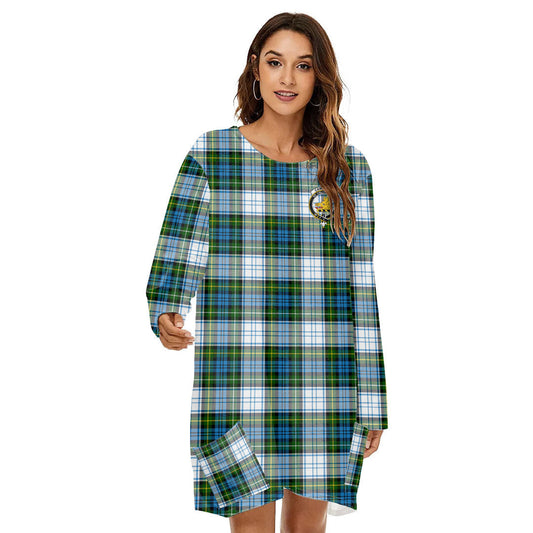 Campbell Dress Tartan Crest Loose Crew Neck Dress