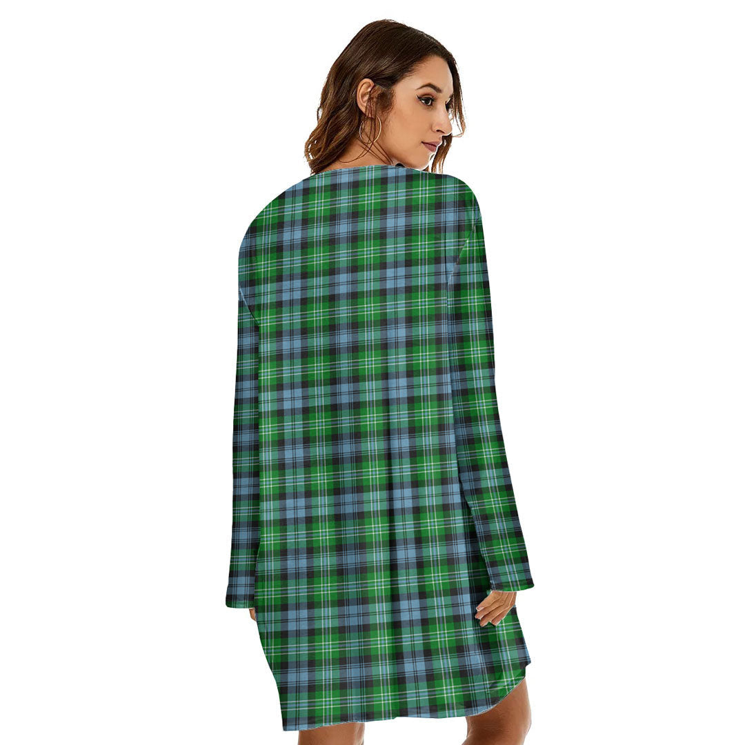 Arbuthnot Ancient Tartan Crest Loose Crew Neck Dress