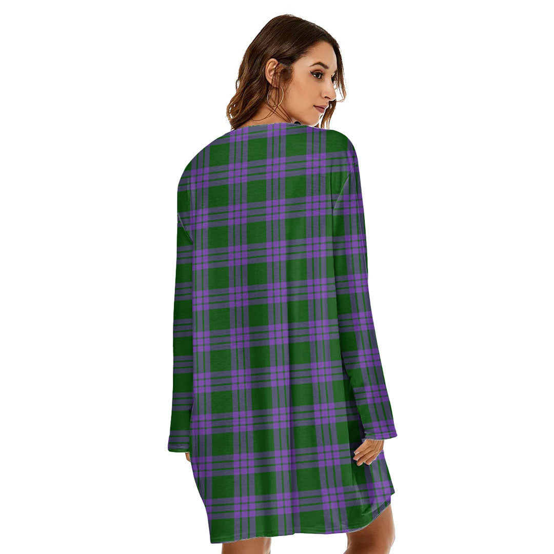 Elphinstone Tartan Crest Loose Crew Neck Dress