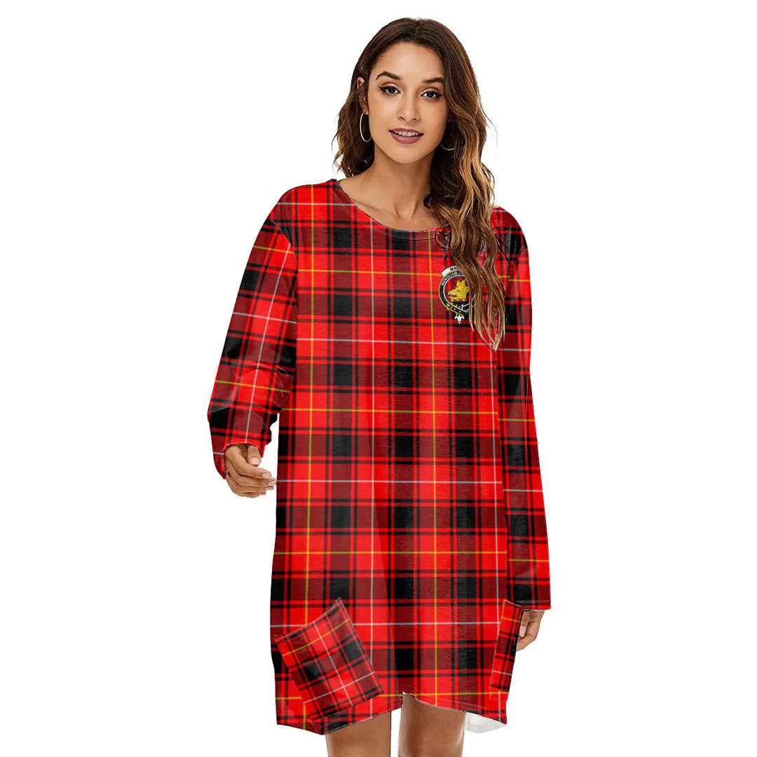 MacIver Modern Tartan Crest Loose Crew Neck Dress