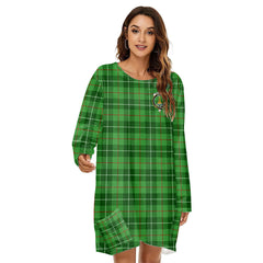 Galloway District Tartan Crest Loose Crew Neck Dress