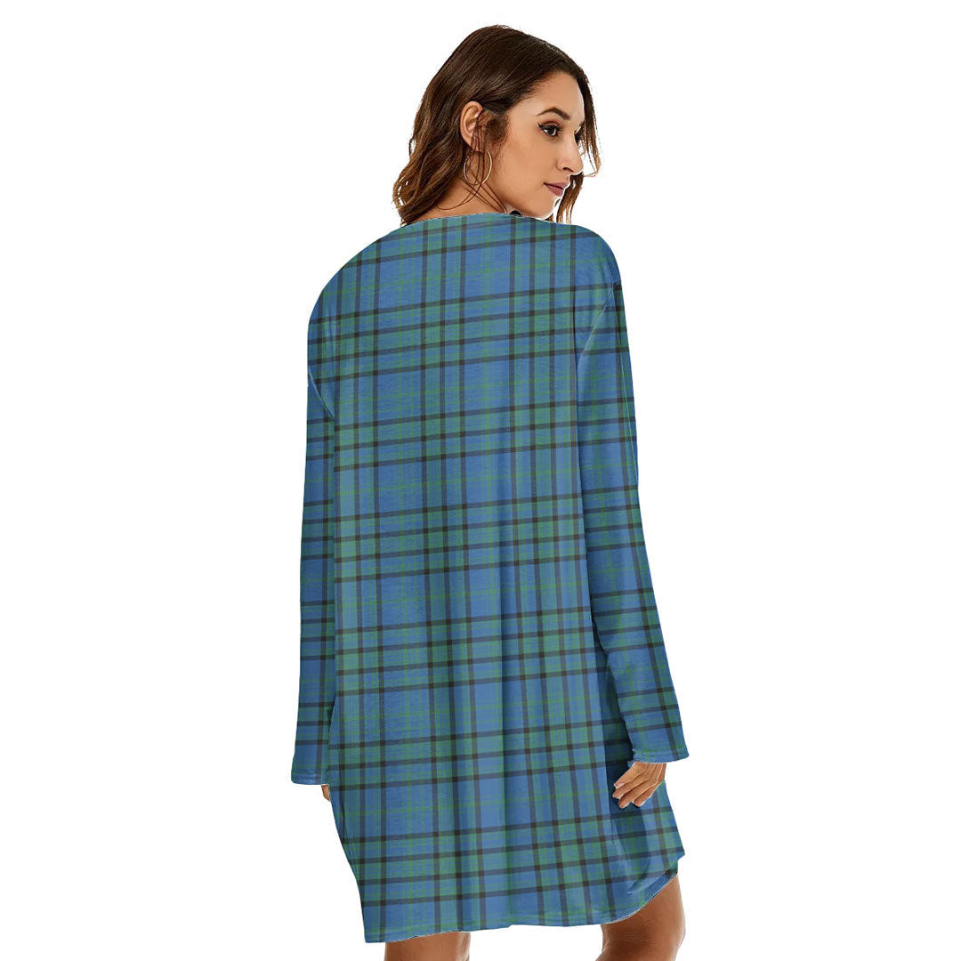 Matheson Hunting Ancient Tartan Crest Loose Crew Neck Dress