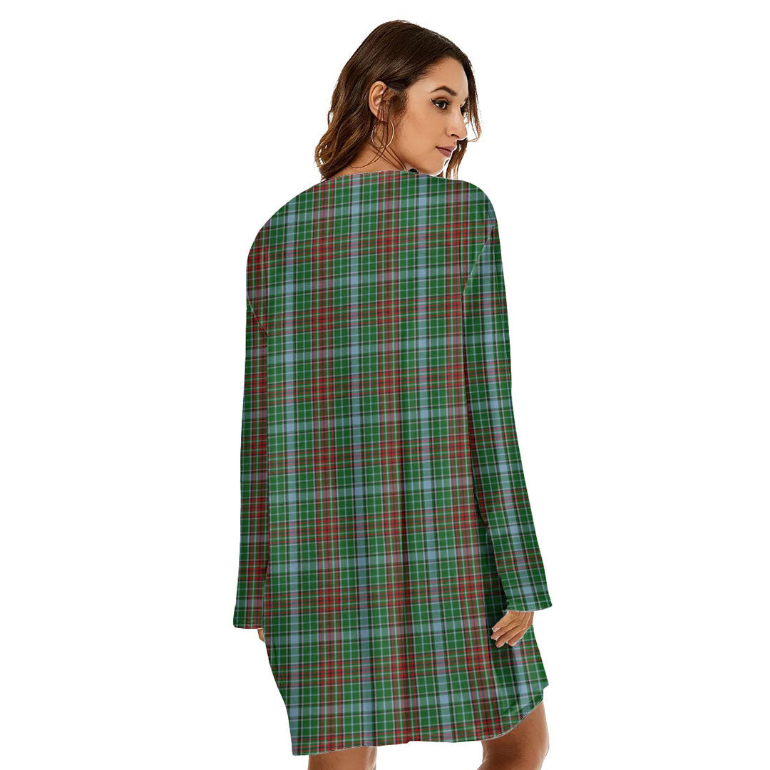 Gayre Tartan Crest Loose Crew Neck Dress
