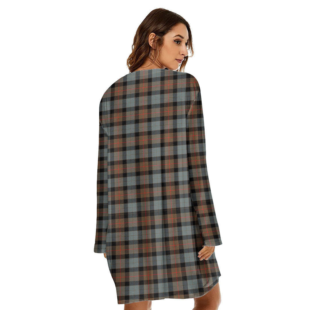 Gunn Weathered Tartan Crest Loose Crew Neck Dress