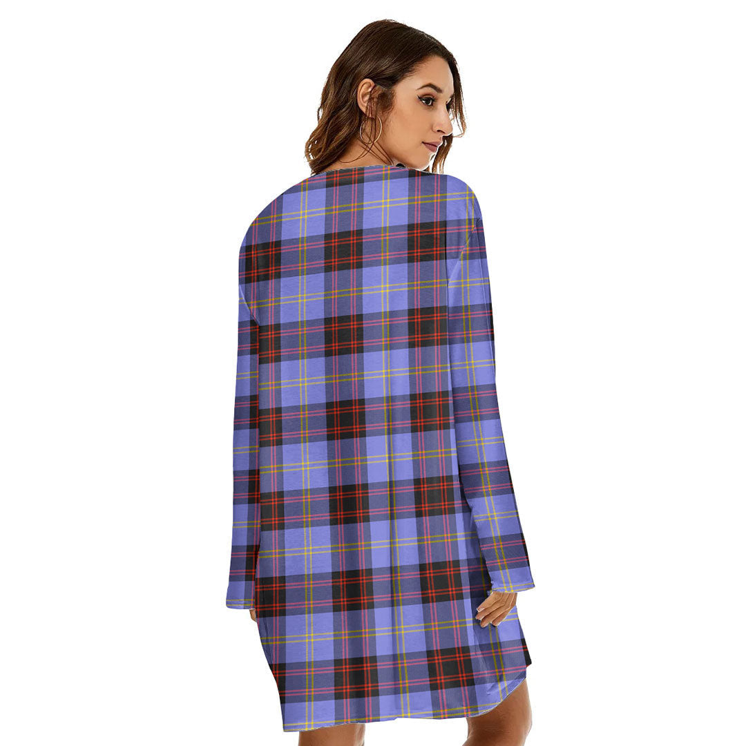 Rutherford Tartan Crest Loose Crew Neck Dress