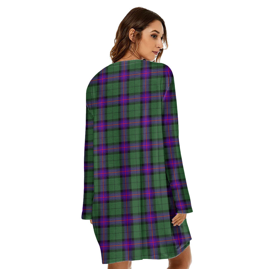 Armstrong Modern Tartan Crest Loose Crew Neck Dress