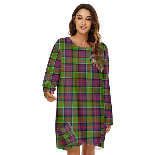 MacDonald of Clanranald Tartan Crest Loose Crew Neck Dress