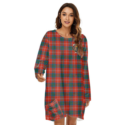 Chisholm Ancient Tartan Crest Loose Crew Neck Dress