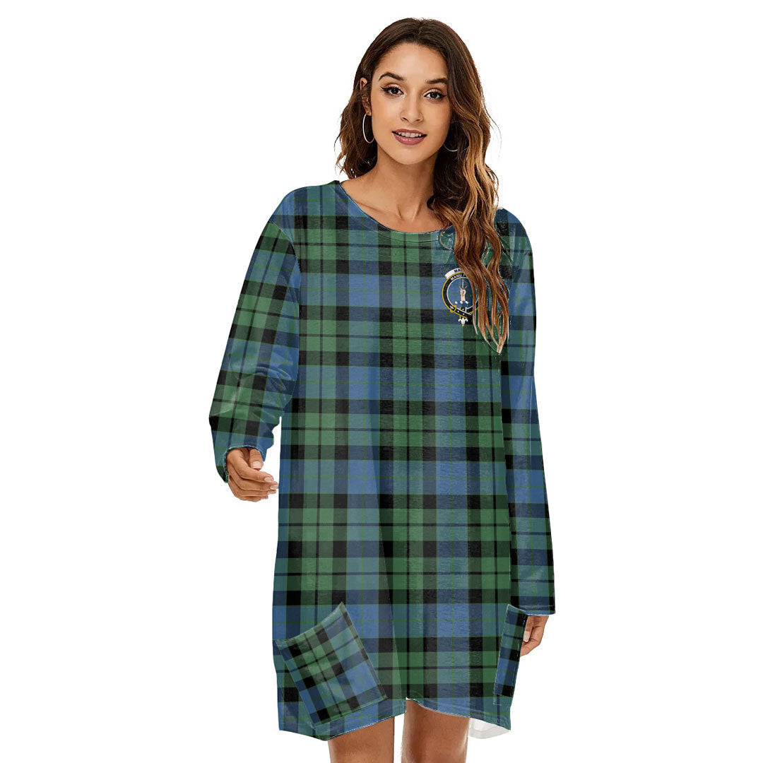 MacKay Ancient Tartan Crest Loose Crew Neck Dress