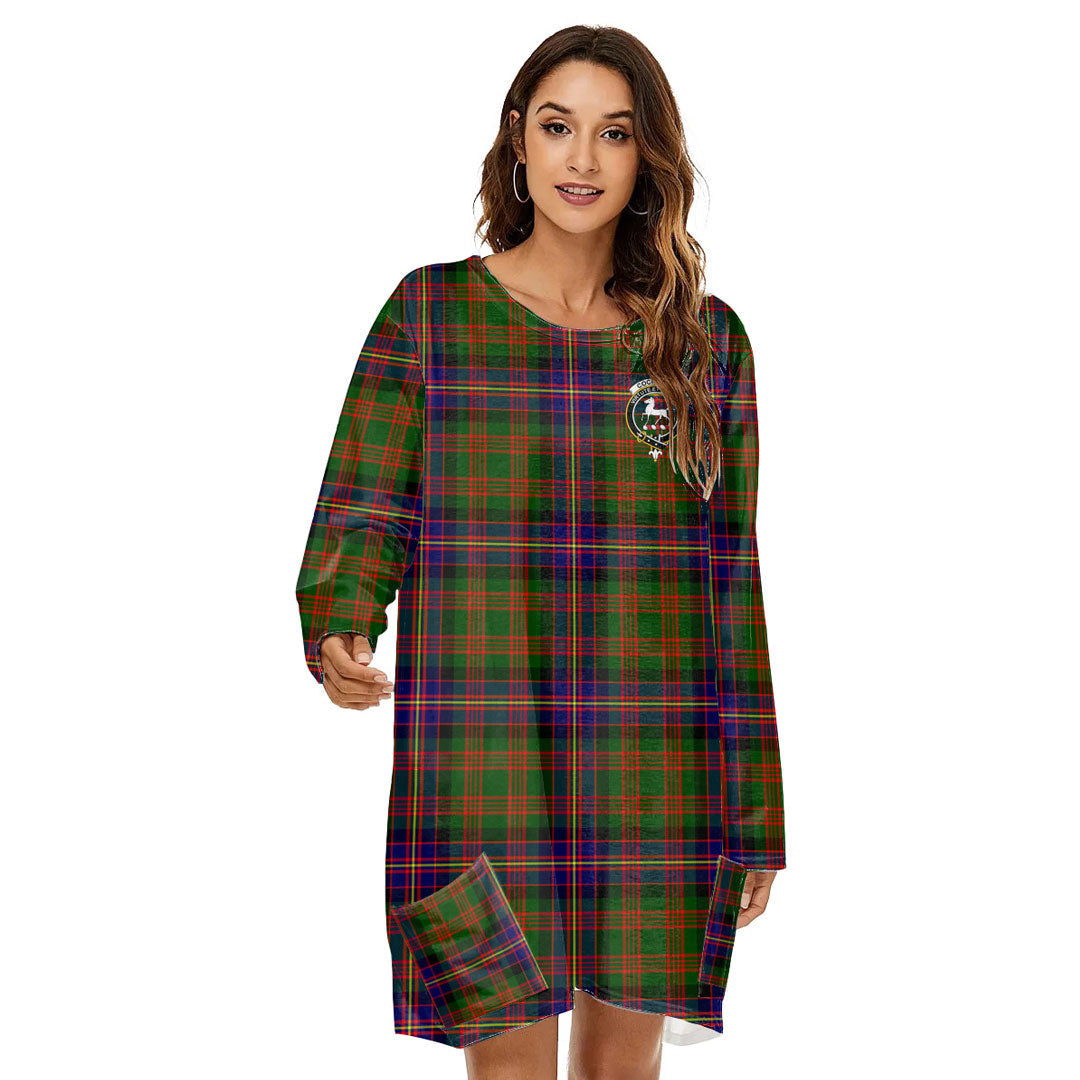 Cochrane Modern Tartan Crest Loose Crew Neck Dress