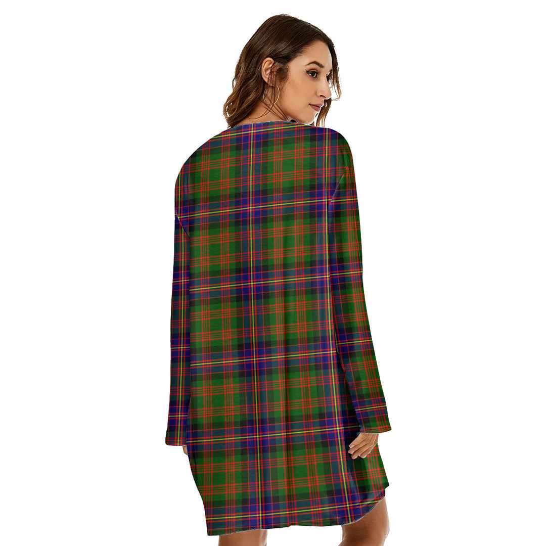 Cochrane Modern Tartan Crest Loose Crew Neck Dress