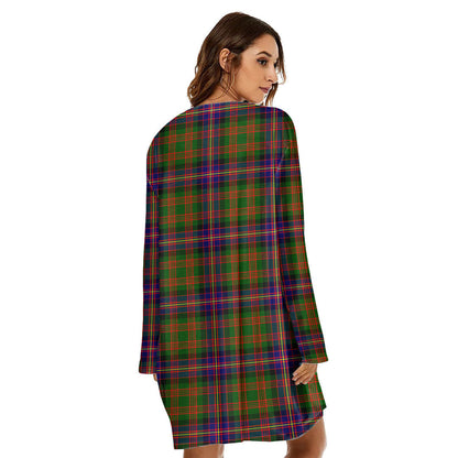 Cochrane Modern Tartan Crest Loose Crew Neck Dress