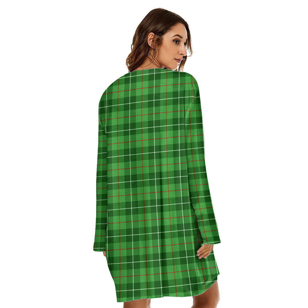 Galloway District Tartan Crest Loose Crew Neck Dress