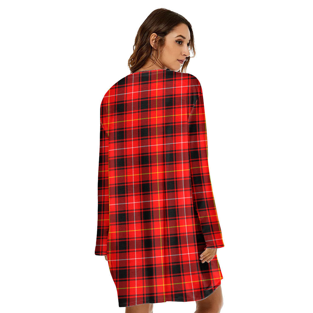 MacIver Modern Tartan Crest Loose Crew Neck Dress