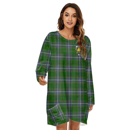 Pringle Tartan Crest Loose Crew Neck Dress