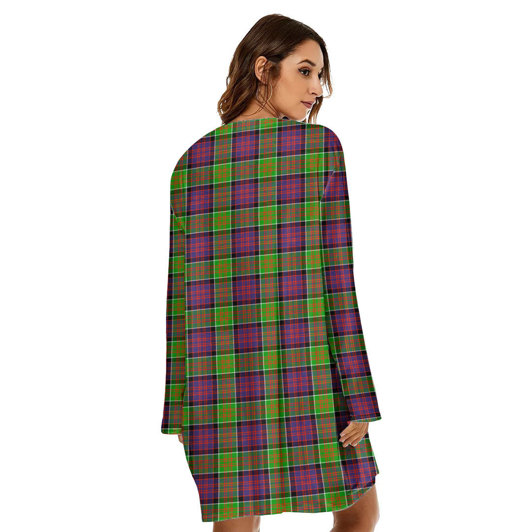 MacDonald of Clanranald Tartan Crest Loose Crew Neck Dress