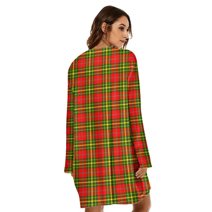 Leask Tartan Crest Loose Crew Neck Dress