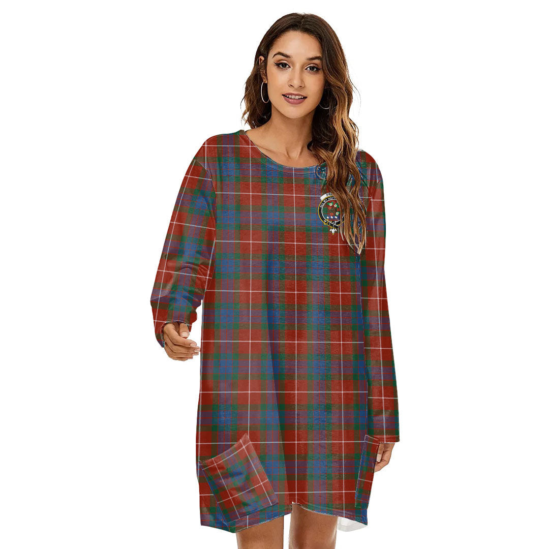 Fraser Ancient Tartan Crest Loose Crew Neck Dress