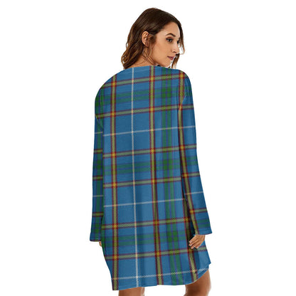 Bain Tartan Crest Loose Crew Neck Dress