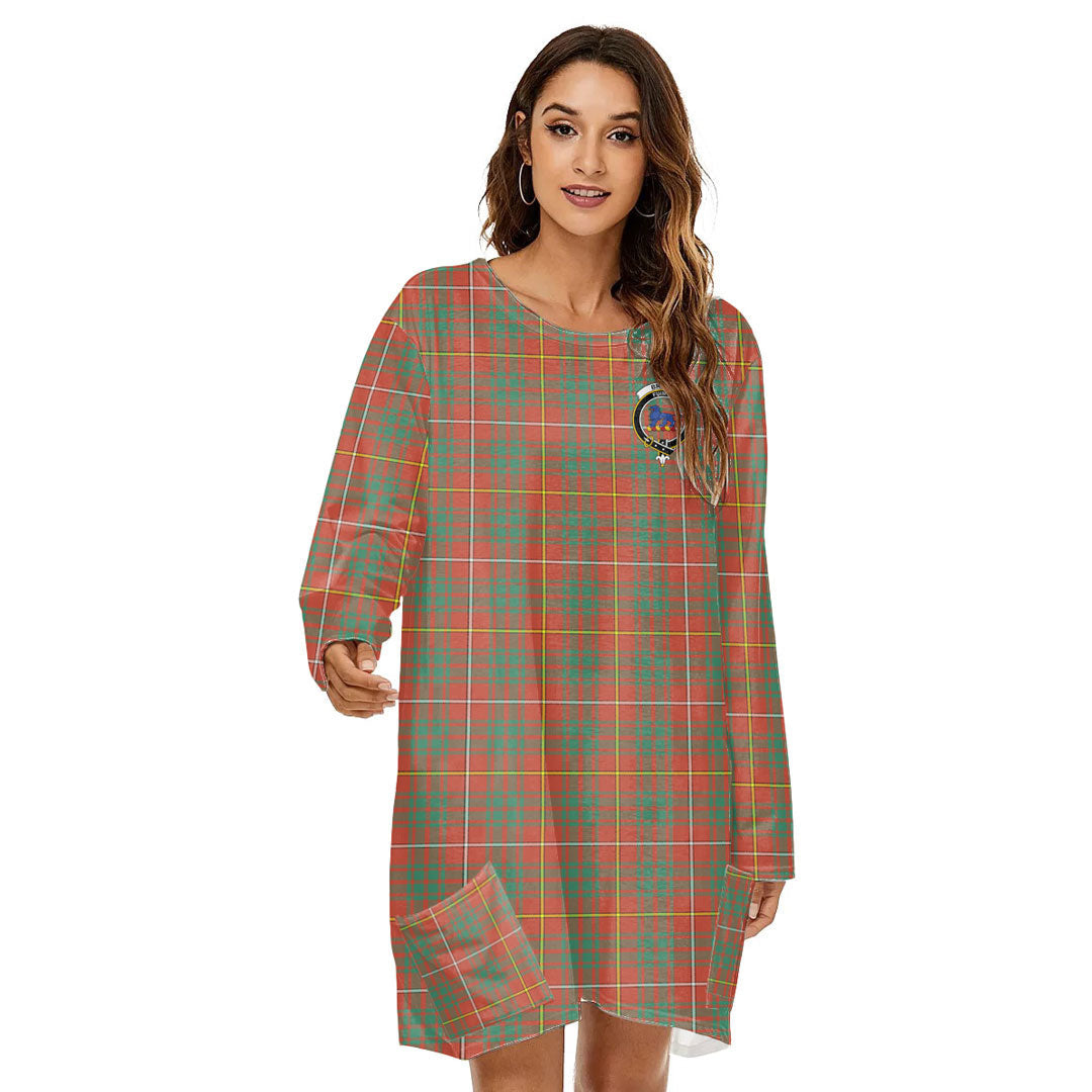 Bruce Ancient Tartan Crest Loose Crew Neck Dress