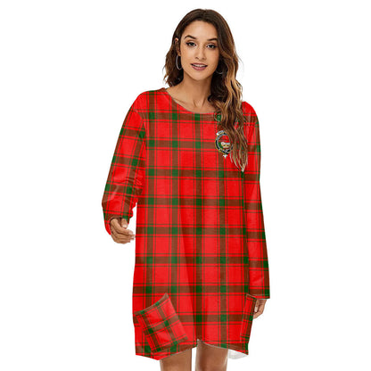 MacDonald of Sleat Tartan Crest Loose Crew Neck Dress