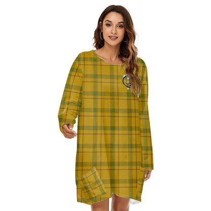 Houston Tartan Crest Loose Crew Neck Dress