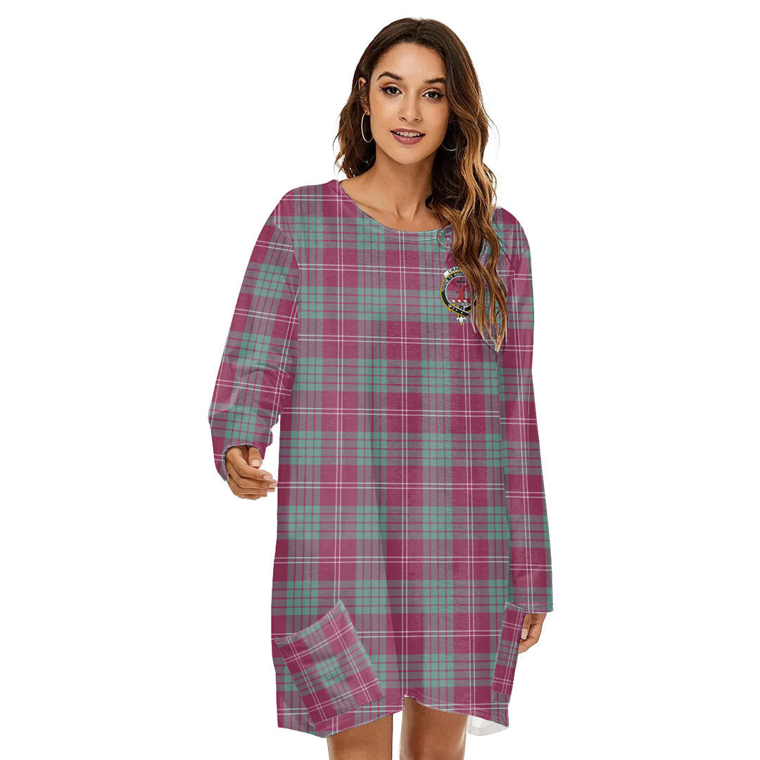 Crawford Ancient Tartan Crest Loose Crew Neck Dress