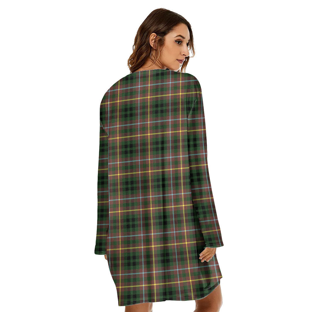 Buchanan Hunting Tartan Crest Loose Crew Neck Dress