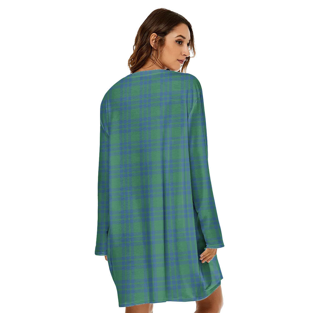 Montgomery Ancient Tartan Crest Loose Crew Neck Dress