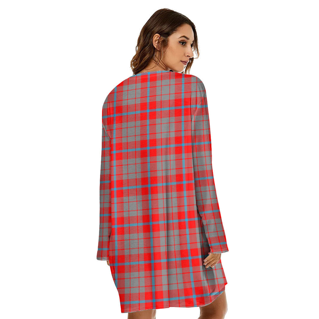 Moubray Tartan Crest Loose Crew Neck Dress